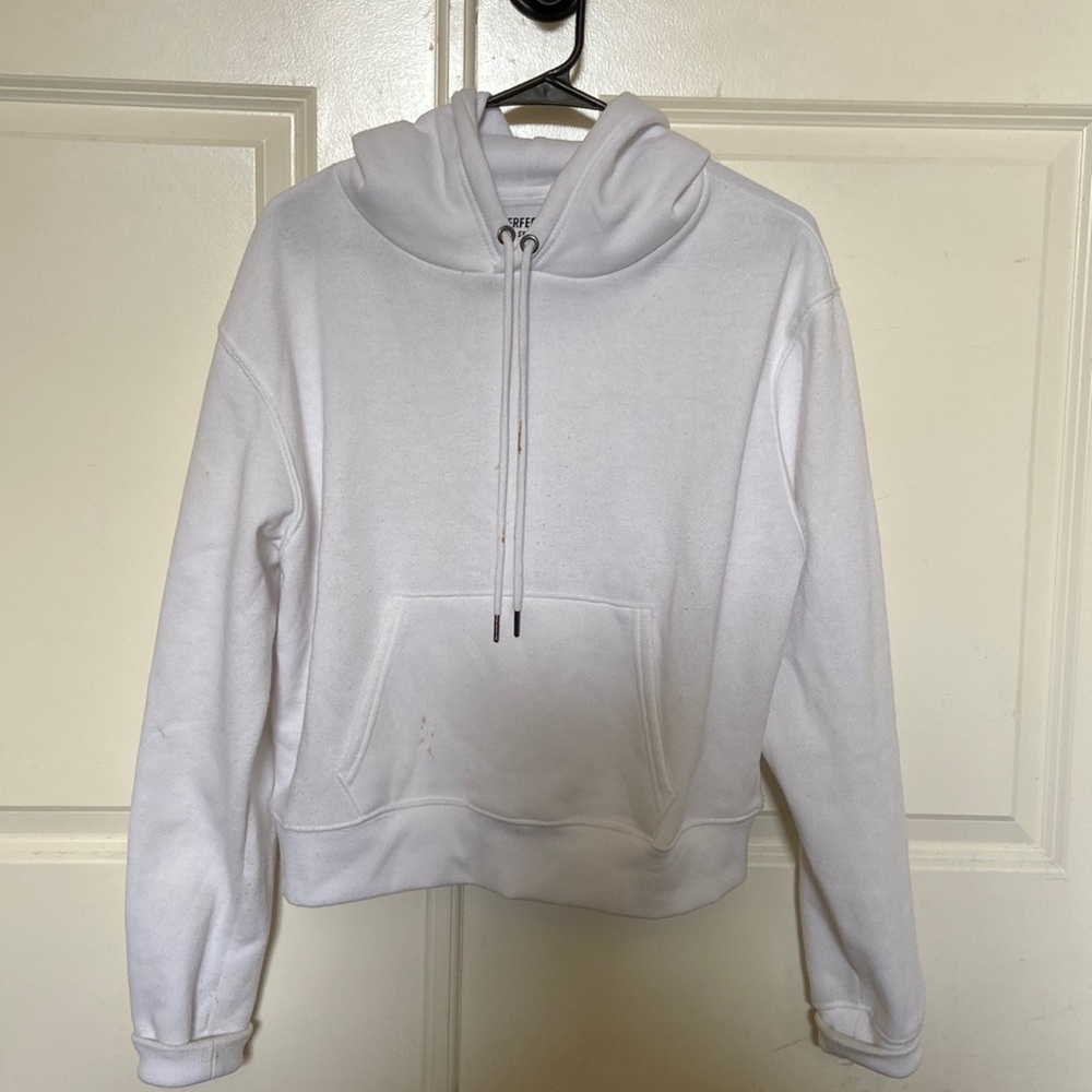 White cropped hoodie